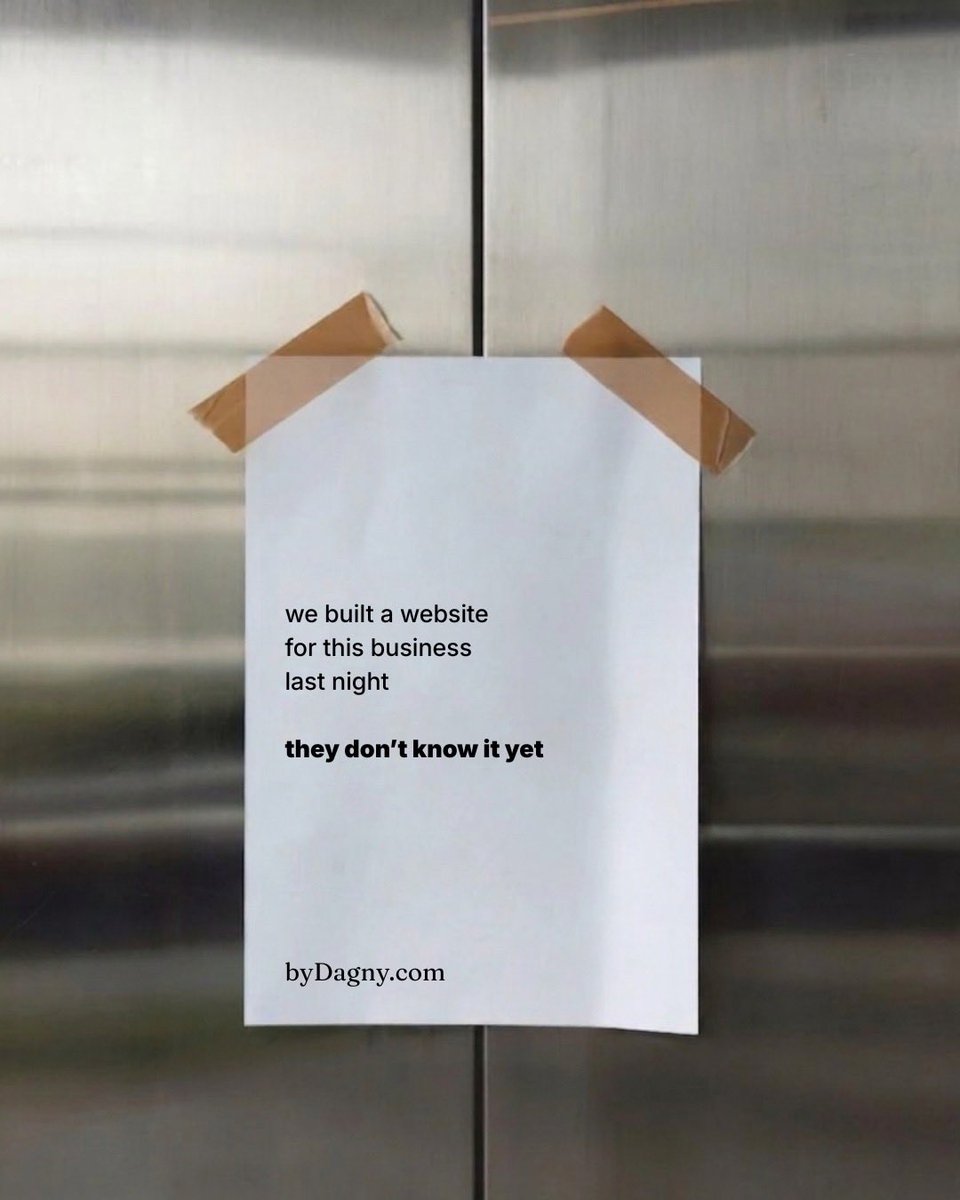 byDagny_com's tweet photo. we are cold websiting customers

we just sent out our first cold website to a prospect

a $2M revenue/year profitable business with no website that owns a good domain that they use for email

they didn’t ask for it

we built it anyways https://t.co/DLoIZkma1j