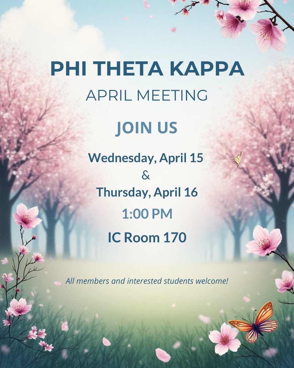 SWCCIOWAPTK's tweet photo. SWCC PTK friends...Please join us for our April chapter meeting.  Topics will include the PIF scavenger hunt, graduation, and what's coming up next Fall! https://t.co/Vu6C0vPurM