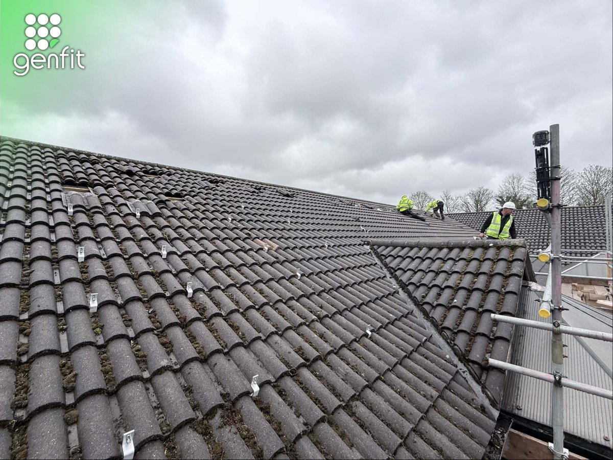 genfitltd's tweet image. Preparing for a new solar PV installation at St Patrick’s Care Home 👷‍♂️⚡️

Our team ensures the roof is ready and safe, from assessing structure to installing mounting points. We're one step closer to helping reduce energy costs and generate clean power 🌱

#SolarPV #SolarPanels