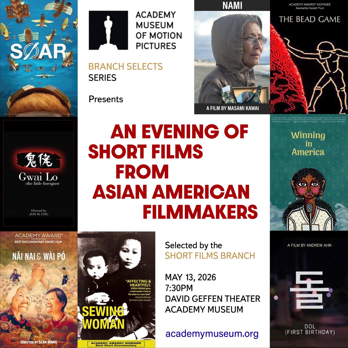 christashima's tweet photo. In 1 month—Celebrate #HeritageMonth May 13 at the @AcademyMuseum❗️
📽️ 8 #ShortFilms by Asian American Filmmakers, selected by @TheAcademy’s Short Films Branch❗️
Films by @AndrewAhnFilms @jonmchu @arthurdongfilm @masamikyay @alycetzue @swangsean +more❗️
🎟️🔗https://t.co/1gjBv3oEnQ https://t.co/8fT6IsFHGL