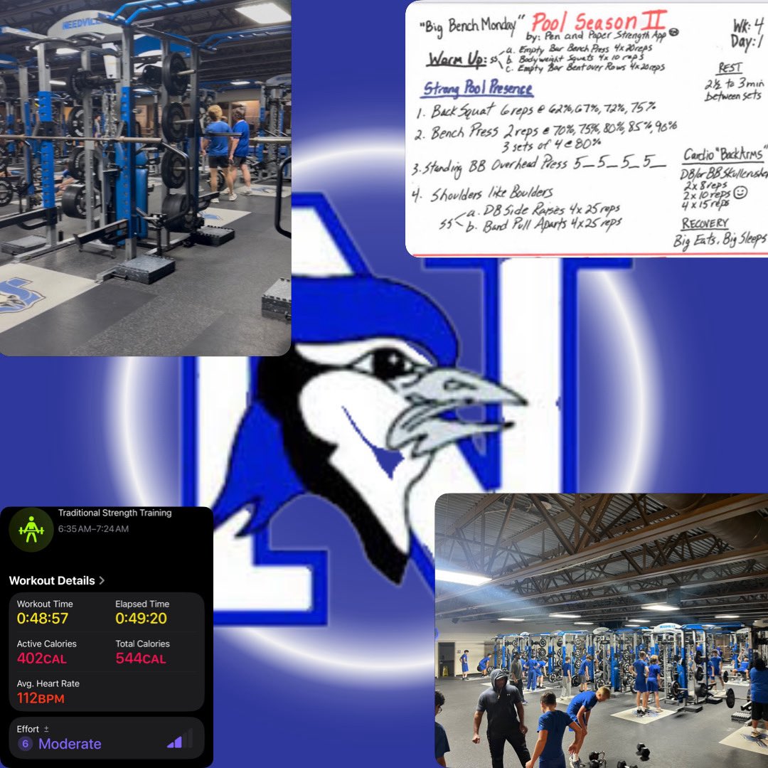 sloan_coach's tweet image. Hit the ground running this morning in Needville, America. Awesome to see @JaysHardBall getting a Monday morning lift in and our 7th Graders grinding in the weight room to start the week! #CodeBLUE #FLY @NeedvilleABC @NeedvilleA @rpdrakejr @NHSMrJ