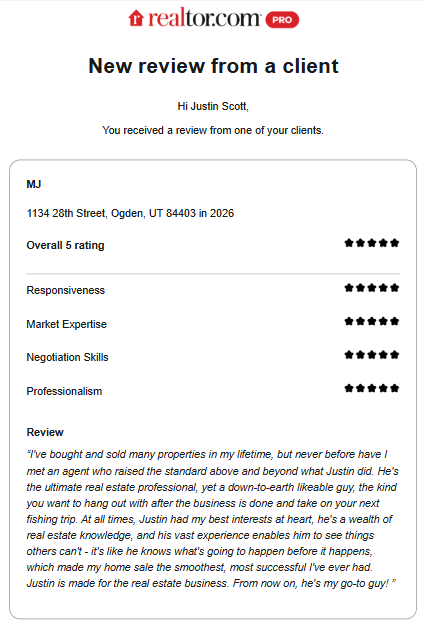 JustinScottUS's tweet photo. It doesn't get much better than this real estate review.  Thanks MJ! https://t.co/lLLgvPb5C7