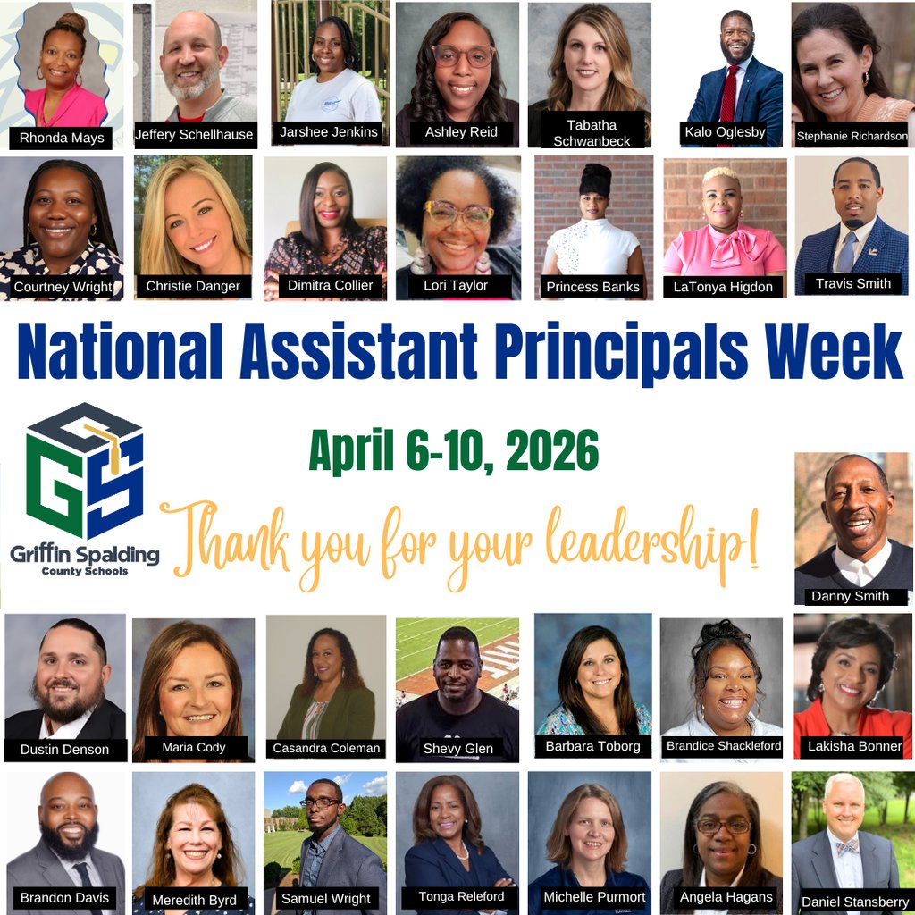 AZKStrong's tweet photo. National Assistant Principal Week was during our Spring Break, but GSCS still wants to honor and recognize all of our amazing assistant principals! Thank you for your service, passion and dedication! Please show our hardworking AP's some extra love!😍🎉❤️ https://t.co/YrMwwQxTZN