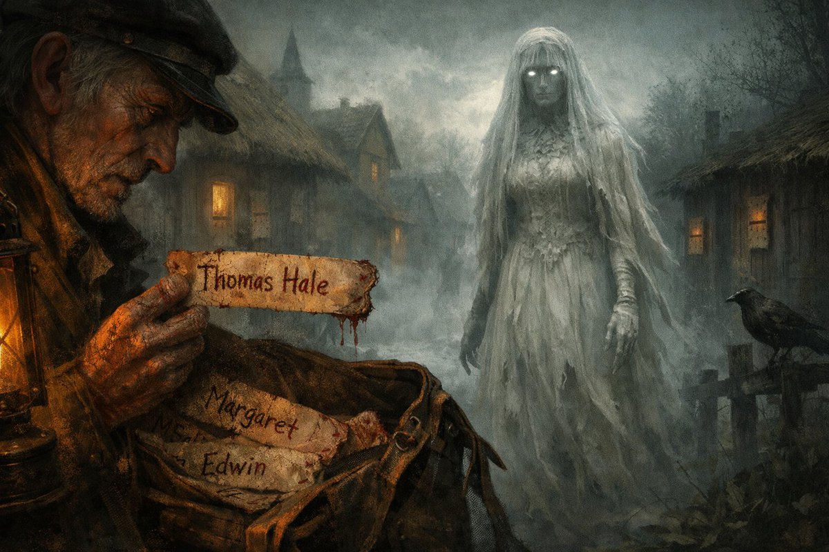 Edvane67's tweet image. #vss365 The postmaster opened his satchel and found no #letters, only strips of human skin stitched with names. By noon they were all delivered, and the White Lady had chosen who would not see nightfall #Edvane #DarkFantasy

On July 6 I will pick the most liked, reposted or