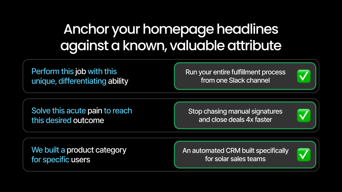 NapierHolland's tweet photo. Most startup homepages have terrible headlines:

❌ Some copy the lofty positioning statements used by giant, investor-focused brands.

❌ Most AI startups try to hit every potential audience with a generic 'AI workflows' angle.

👇 Here's a free guide to write better headlines. https://t.co/qZvoMuGWp9