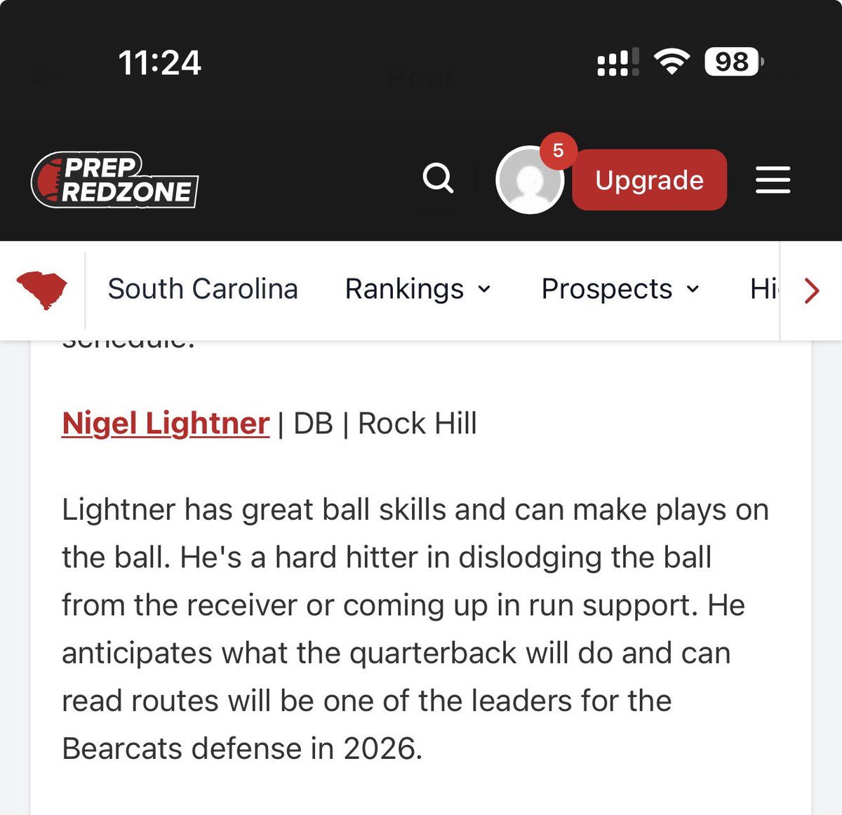 Appreciate <a href="/PrepRedzoneSC/">Prep Redzone South Carolina</a> for the spotlight. Ball skills, physicality, and instincts—now it’s time to put it all on display. 2026 gonna speak for itself. #LockedIn #ball4Kee 

<a href="/RHHSBearcatsFB/">Rock Hill Football</a> <a href="/BoulwareLeon/">Coach Boulware</a> <a href="/cmacc16/">Coach Macc</a> <a href="/hopo125/">Tyrone Hopper (Recruiting Coach)</a> <a href="/247Sports/">247Sports</a>