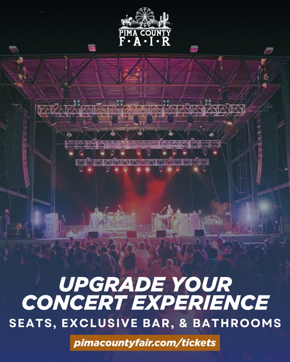 Pimacountyfair's tweet photo. We are just days away from the 2026 Pima County Fair! Upgrade your concert experience today! 

https://t.co/6rktwCJnVZ https://t.co/iSj3c5HB3p