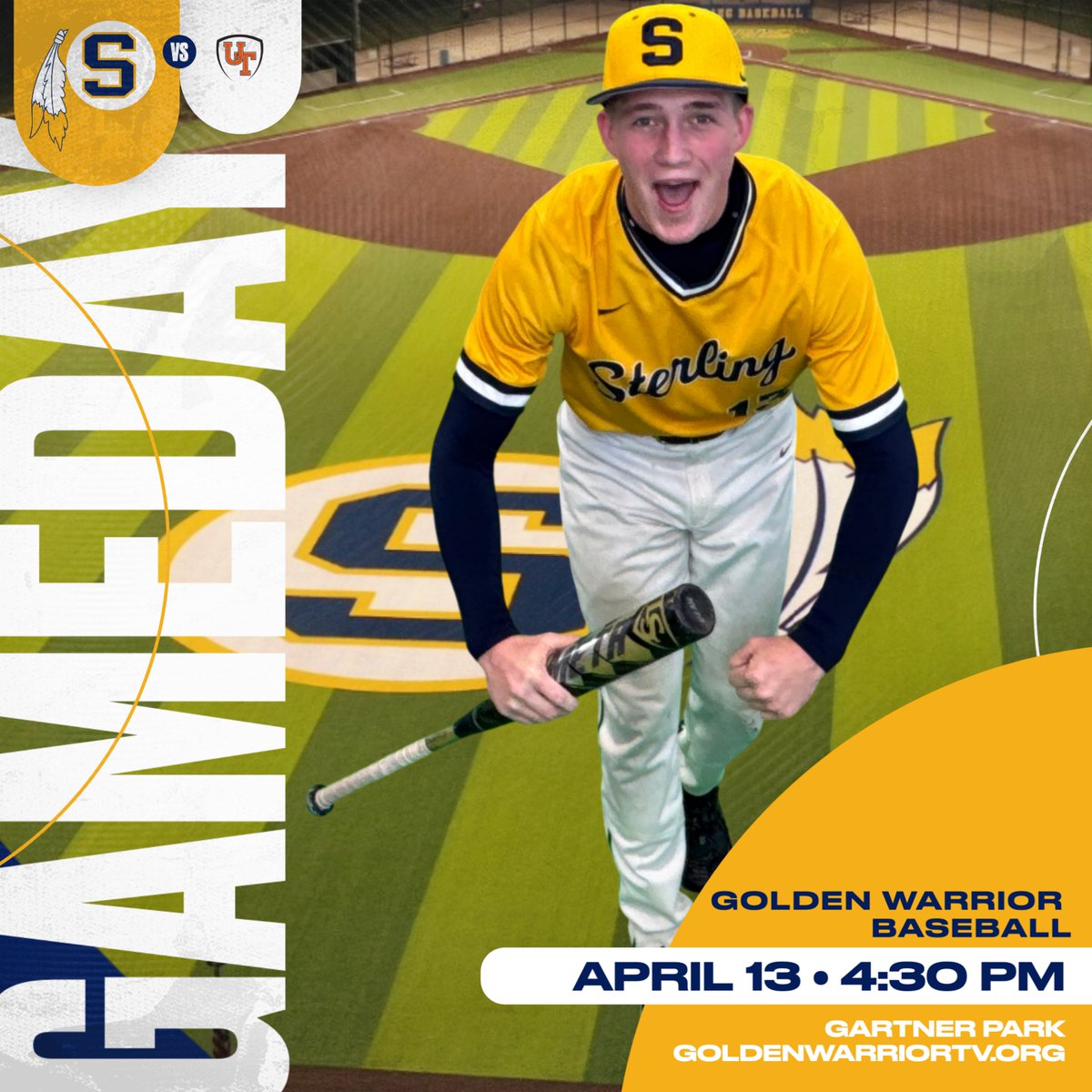 shs_gldnwarrior's tweet photo. Wyatt Cassens and the Golden Warrior baseball team are back at home today ⚾

Cassens is coming off a huge week at the plate, hitting .615 with 5 RBI and 4 runs scored in 4 games.

🆚 UT
🕟 4:30 p.m.
📍 Gartner Park
📺 https://t.co/e68WgK6BLV

#GOldenWARRIORS https://t.co/jGFDOJtim6