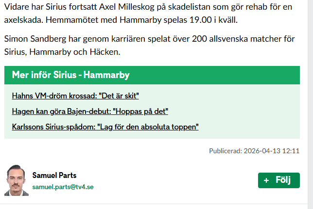 Man kan alltså inte ens bemöda sig att googla vad spelarna i Sirius heter. <a href="/fotbollskanal/">Fotbollskanalen</a>