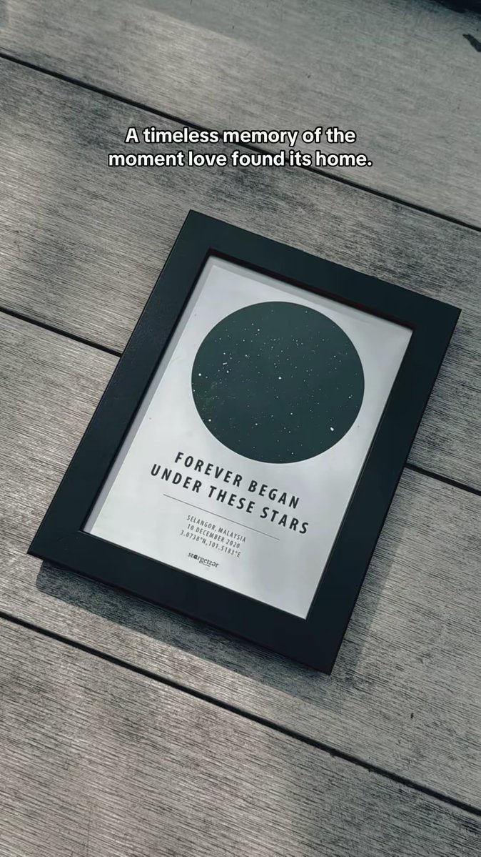 astargeizerpro's tweet image. Day 180 of posting until the sentimental ones find me ♡

A memory frozen in time, captured from the exact night forever began 💫
The perfect keepsake for anniversaries, weddings, and the moments that changed everything.

#starmap #custommade #sentimental #giftideas #bintang