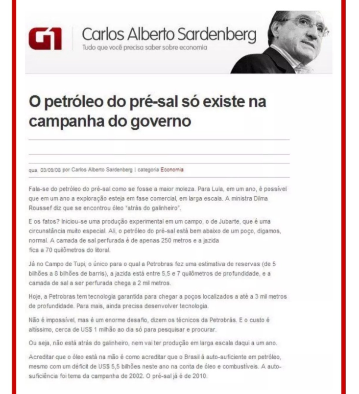 CaioAugstOR's tweet photo. Alguém mandou nos comentários e faço questão de espalhar a palavra
Pra ninguém dizer que são vozes da cabeça que chamavam o Pré-Sal de Megalomania Petista na época em que descobriram
Graças a Deus que a competentíssima equipe técnica da Petrobras seguiu pesquisando hoje o que representa quatro a cada cinco barris de petróleo explorados diariamente no Brasil