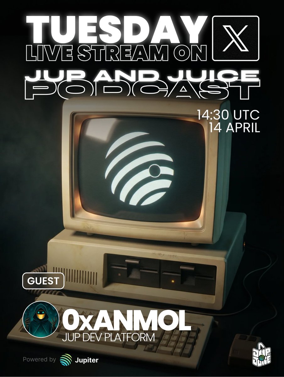 Building on Solana, or even thinking about it?

@0xAnmol pulls up for a deep dive on Jupiter Developer Platform. What's new, what's coming, and why builders need to pay attention

Tomorrow 14:30 UTC. LOCK IN