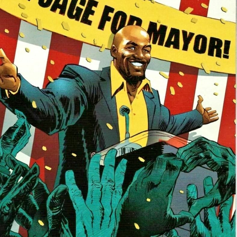 MCUFilmNews's tweet image. Mike Colter on the set of ‘DAREDEVIL: BORN AGAIN’ Season 3.

Dressed in a gold shirt that echoes his “Luke Cage for Mayor” comic storyline.