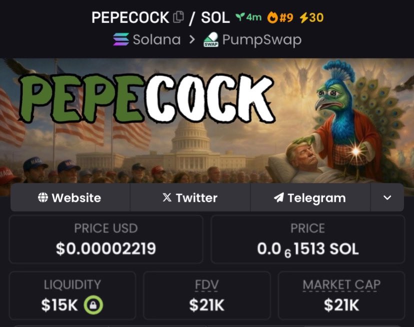 TonyTinlin164's tweet image. My entry on $PEPECOCK  at $21k  market cap 
First shared in my private telegram group 

Ca: 8PpWhbyiD36sCr4EVoJdEiCbsW2DH4bB32SA8iKjpump
 
#bbvipks4 #CryptoCommunity #Web3