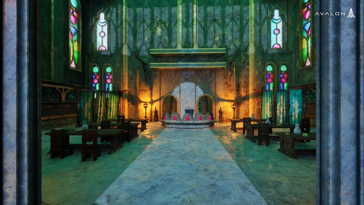 Some places in AVALON hold stories before you even step inside.

This hall was built by players, stained glass, altar, and all.

The tools to create something like this are in your hands.

Join our Discord and start building yours.