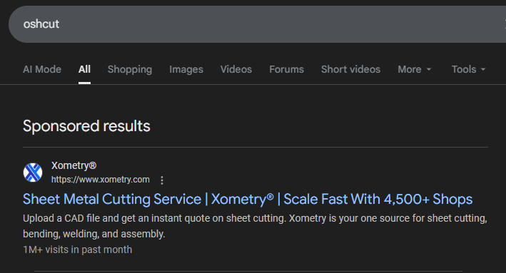 _baldtires's tweet image. xometry is scared as fuck