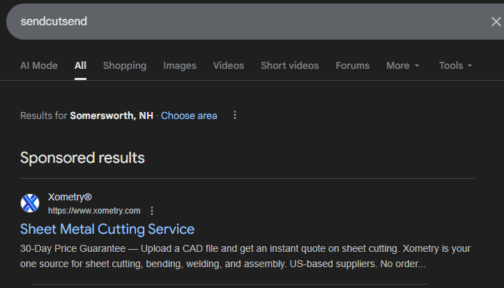 _baldtires's tweet image. xometry is scared as fuck