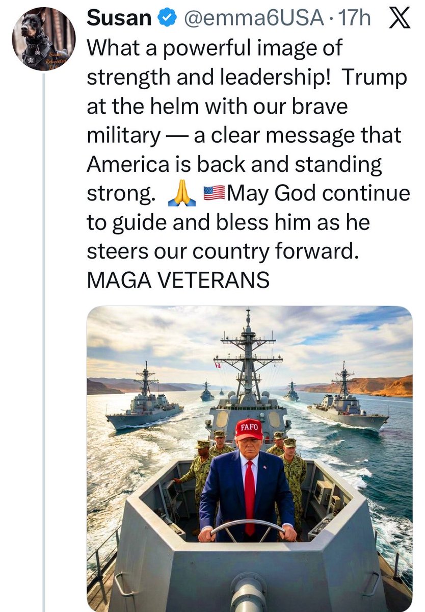 AndyPlumb4's tweet image. Hi @emma6USA 👋

Surely this isn’t the same “strong leader” whose daddy fixed his bone spurs diagnosis in order to dodge the Vietnam draft, is it ?

#FAFO
Fake As Fuck Osteophytes.