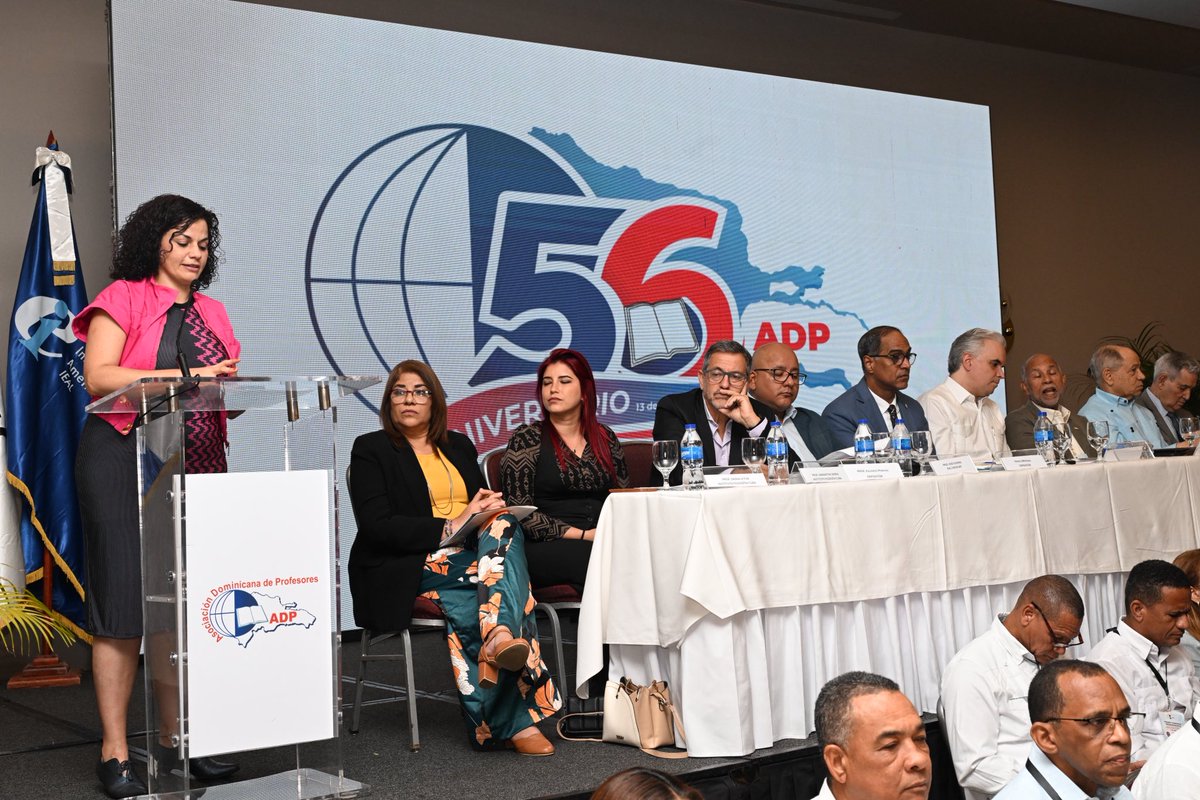 NuestraADP's tweet photo. Las palabras de salutación estuvieron a cargo de Gabriela Bonilla coordinadora de la Internacional de la Educación, quien destacó el rol de la ADP en América Latina. https://t.co/Jryo9loCxf