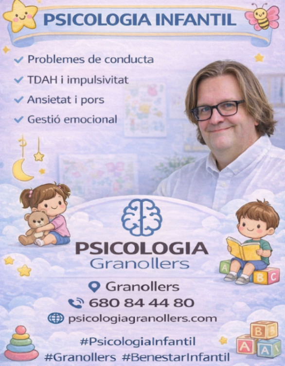Treballem per al benestar emocional dels infants.

✅ TDAH, ansietat i pors  
✅ Problemes de conducta  
✅ Dificultats escolars

📍 Granollers  
🌐 psicologiagranollers.com  
📞 680 84 44 80  

#PsicologiaInfantil #SalutInfantil #NensFeliços