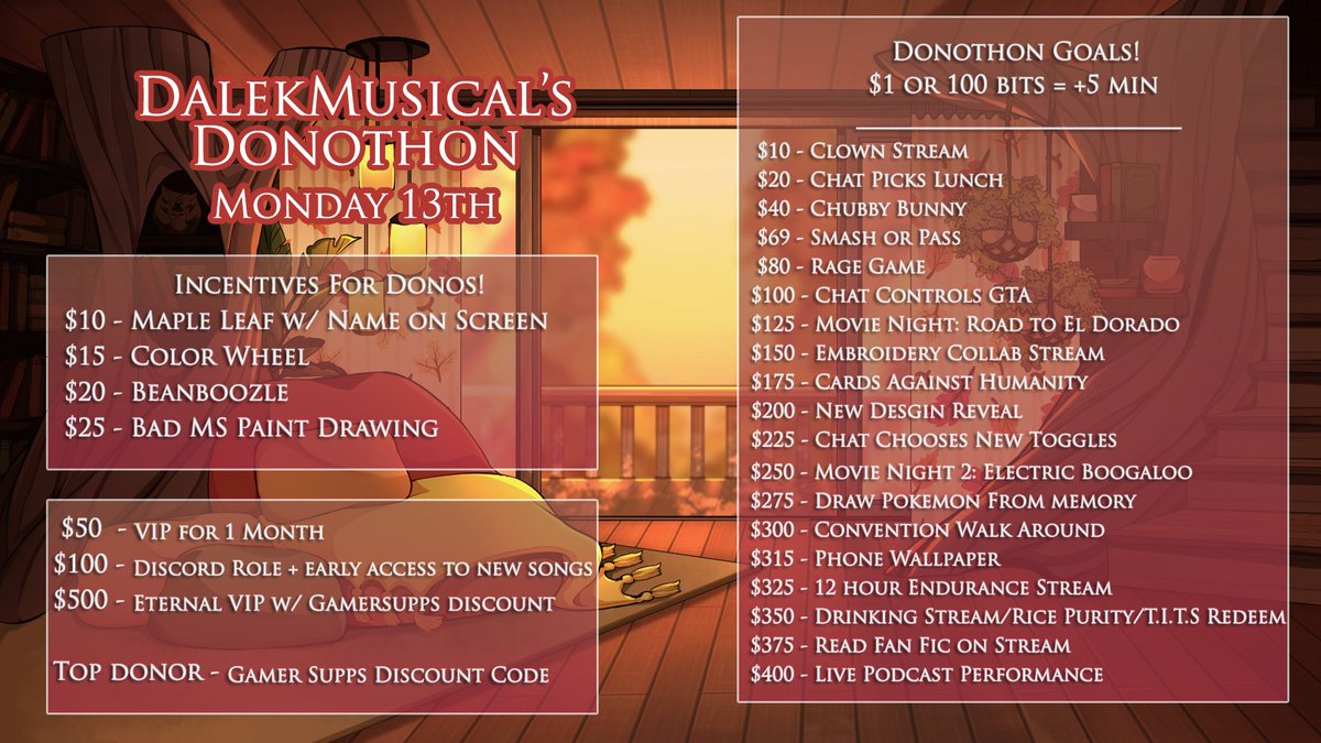 DALE-O-THON 2 BEGINS IN 4 MORE HOURS!

Here is what you can look forward too!! 

Today we will be starting strong with #LodestarRP and having a super fun time!

🟣 @ 4pm EST