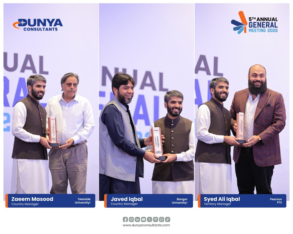 dunyaconsultant's tweet image. We were honored to host and recognize the incredible Country Managers and University Representatives who make our students' international dreams possible.

Thank you for being the backbone of our students' success!

#DunyaConsultants #AGM2026 #HigherEducation #TeamDunya
