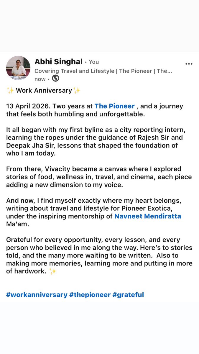 Work anniversary at <a href="/TheDailyPioneer/">The Pioneer</a> ❤️❤️
#thepioneer #work