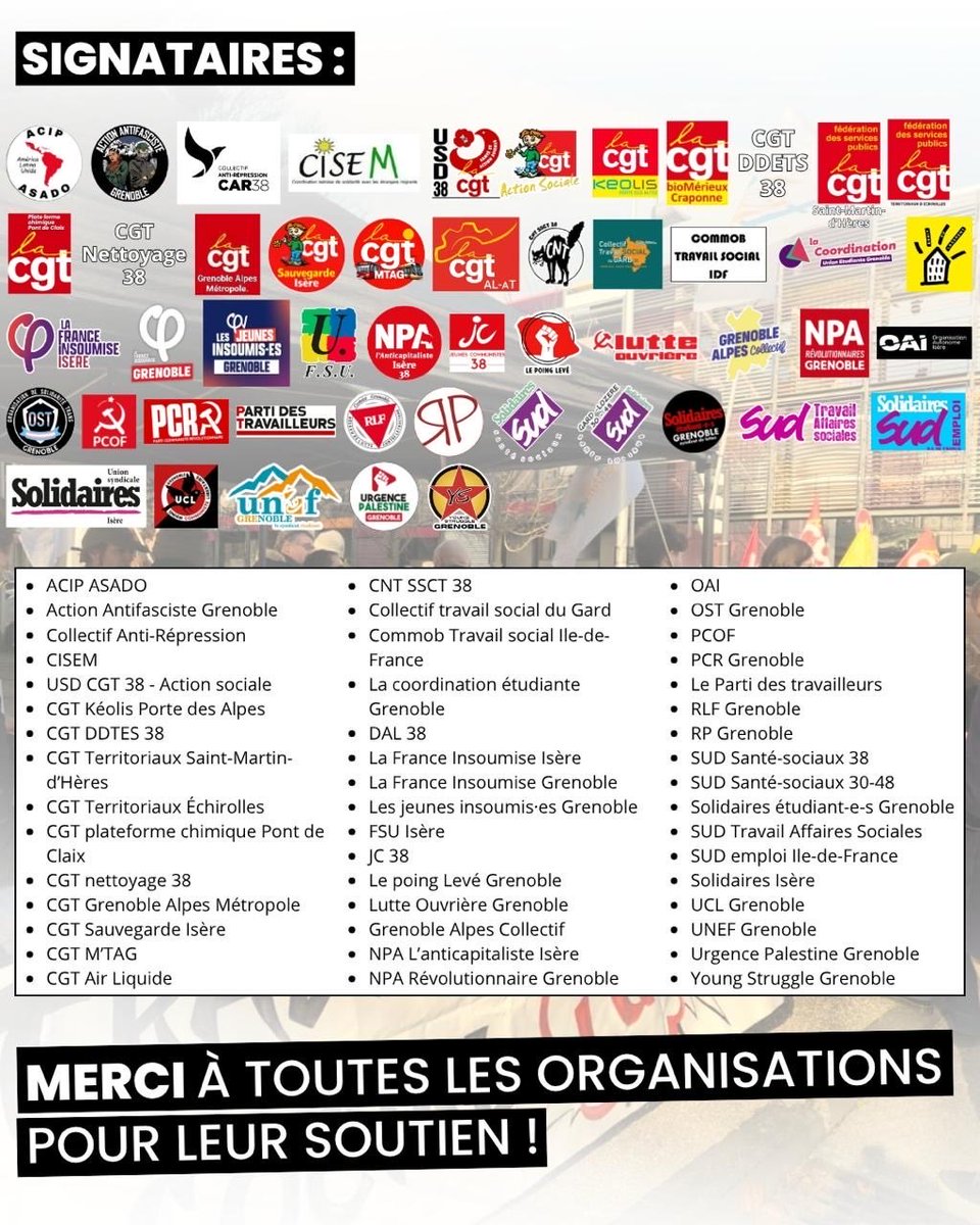 ✊💥 MERCI AUX 48 ORGANISATIONS QUI APPELLENT À ME SOUTENIR 💥✊

Le 16 avril, je suis convoqué devant le délégué du procureur pour… avoir appelé a la grève. Ocellia, l’école du travail social, m’accuse d’intrusion.