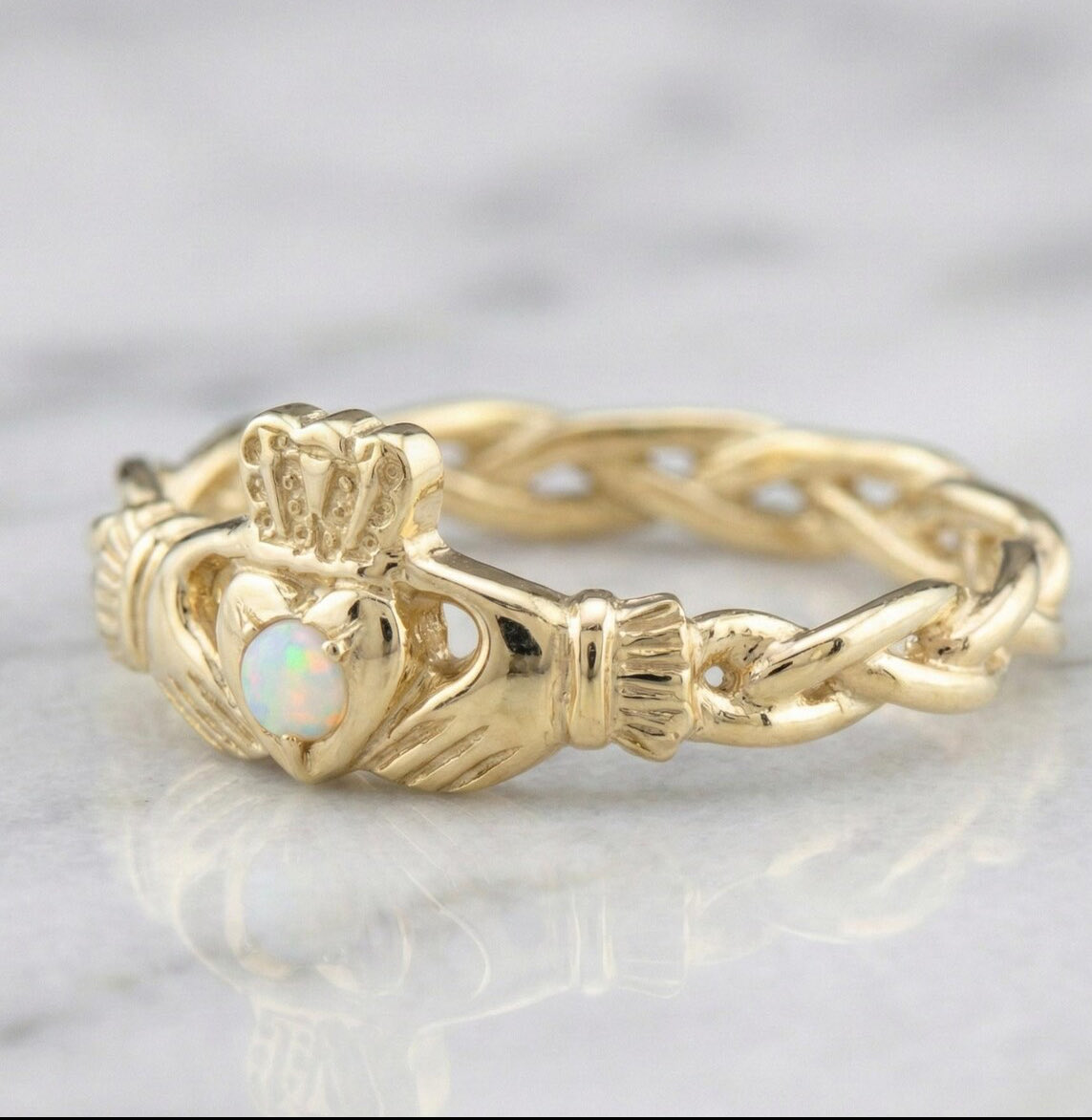 CladdaghIreland's tweet photo. Irish opal #claddagh #ring https://t.co/cFdTCYA6Bd