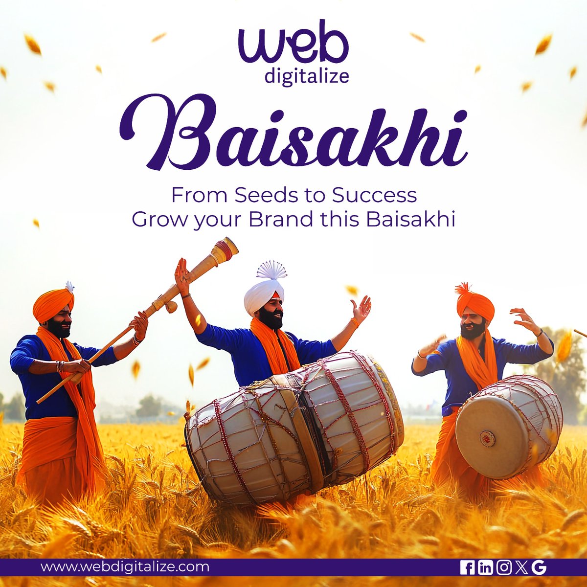 WebDigitalize's tweet photo. Celebrate growth, prosperity, and new beginnings this Baisakhi 🌾✨
Just like seeds turn into a golden harvest, let your brand grow and shine with the right digital push.

This Baisakhi, turn your ideas into success stories with Web Digitalize 🚀

#webdigitalize #Baisakhi2026 https://t.co/8uthSFSTdh