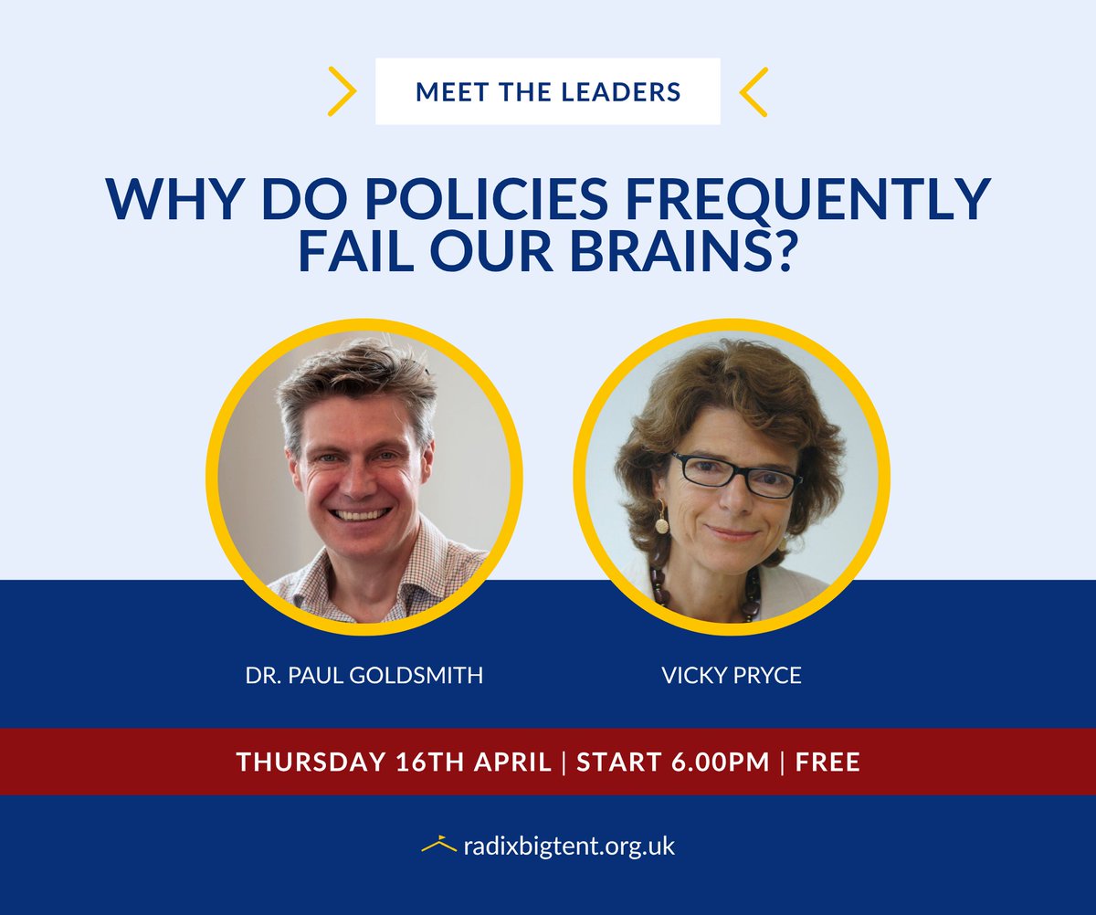 Radix_UK's tweet image. Burnout, anxiety, overload... are they a personal failure or policy failure? 🧠🔍
📣 Free &amp;amp; interactive 'Meet the Leaders' #webinar
🗓️ Thursday 16th April, 6:00PM
🗣️ With Dr. Paul Goldsmith and @realVickyPryce
Register &amp;amp; take part 👇
🎟️ radixbigtent.org.uk/events/why-do-… #FreeWebinar