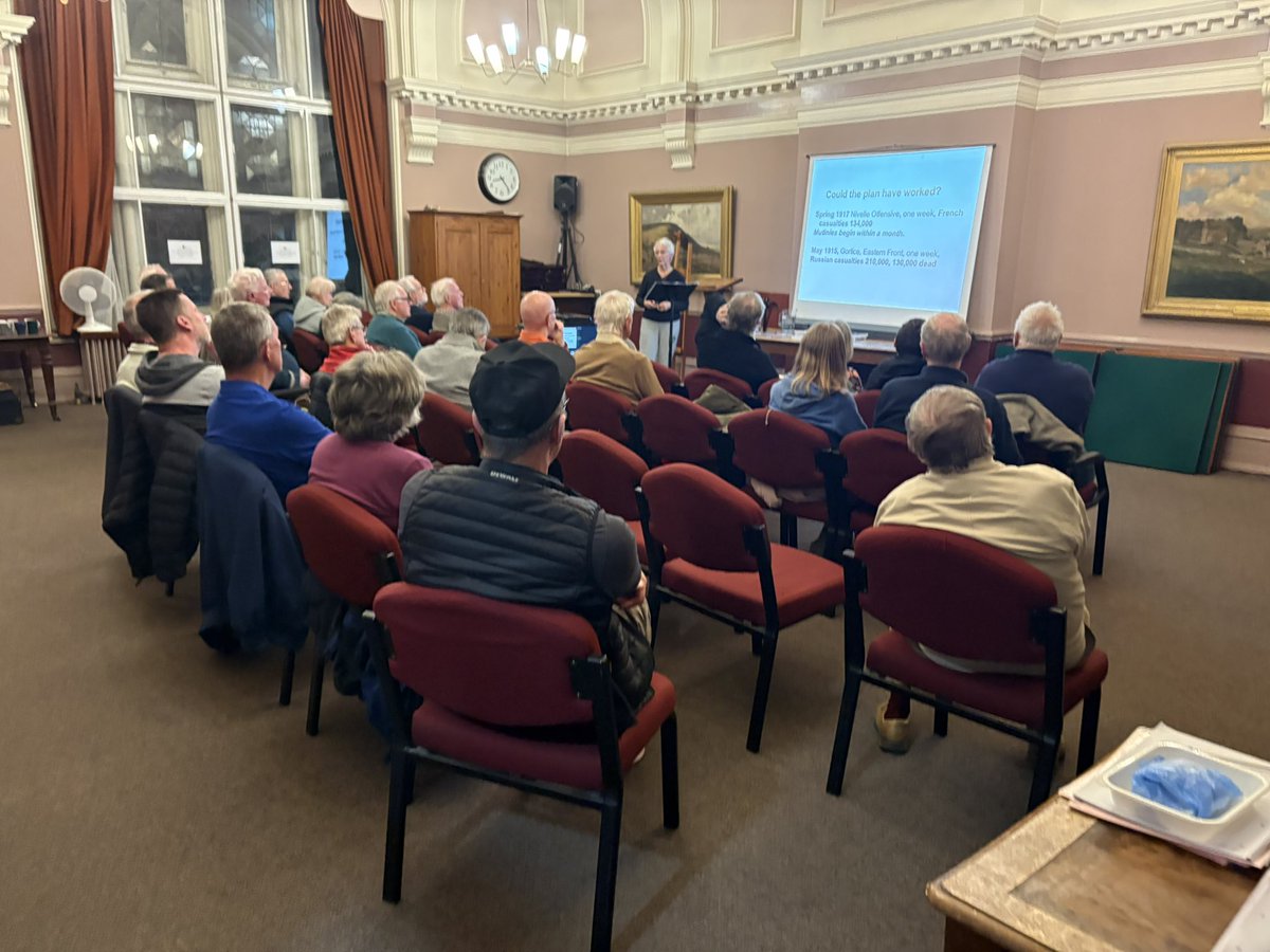 SussexWfa's tweet photo. A fantastic meeting and talk by @ChristinaNoyes8 about Verdun last week 29 people in attendance. Just hope we can get them all back also a good AGM with a new treasurer that means we can continue as a branch. @TheWFA https://t.co/YDVXTLeFFU