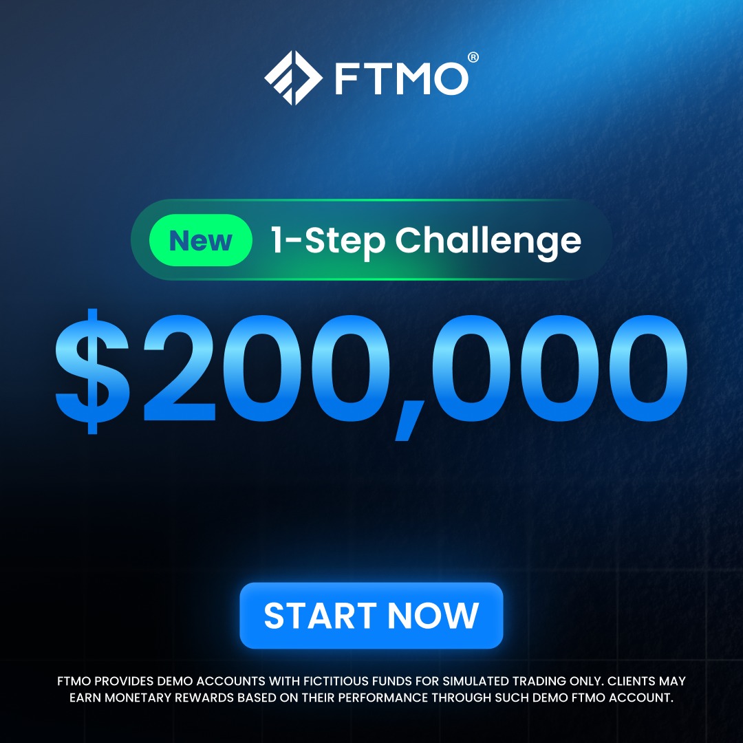 FTMO_com's tweet photo. 90% of your simulated profits waiting for those who pass 1‑Step FTMO Challenge. Take your chance and start now!