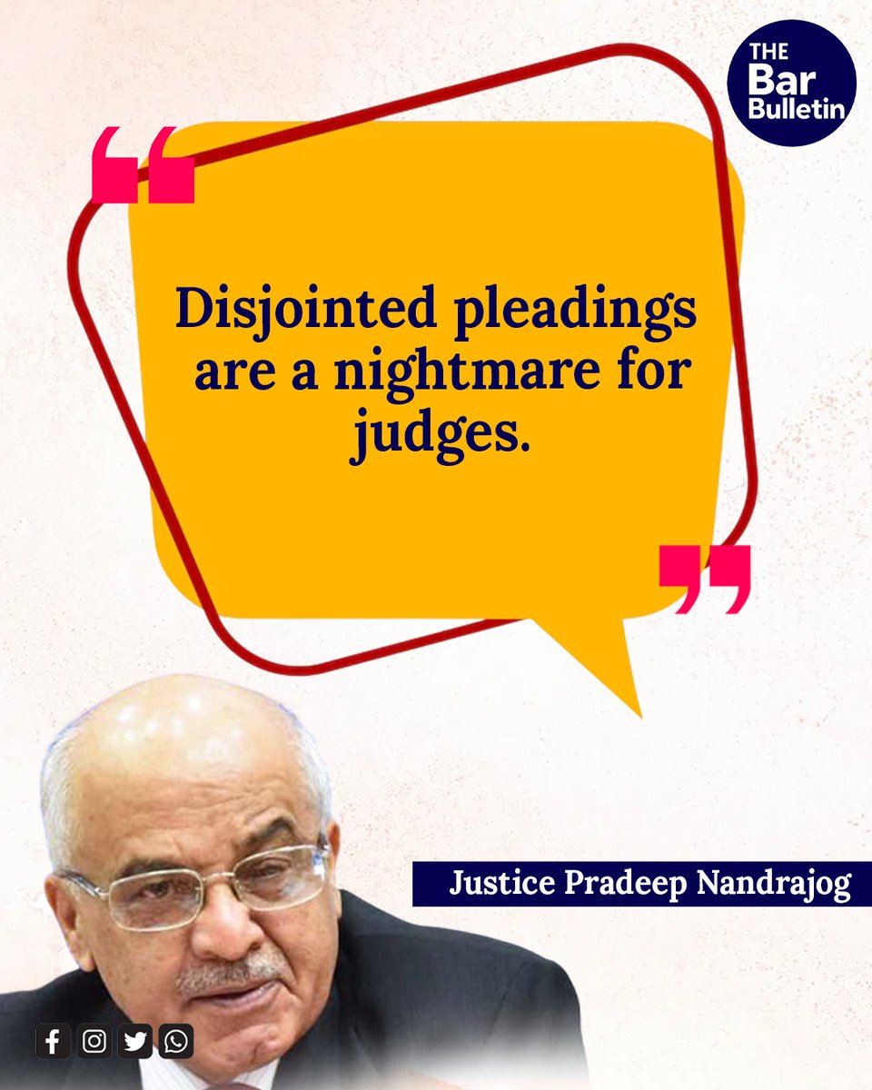 thebarbulletin's tweet photo. Letters to The Bench: Answered by Justice Pradeep Nandrajog

Read More Here- https://t.co/LvqBGtzvwe

#casedrafting #courtpleadings #courtpractice #courtprocedure #judicialinsights #lawpractice #legaldrafting #legalguidance #legalskills #legalwriting #litigationtips #pleadingclarity #thebarbulletin #legalupdates #legalnews