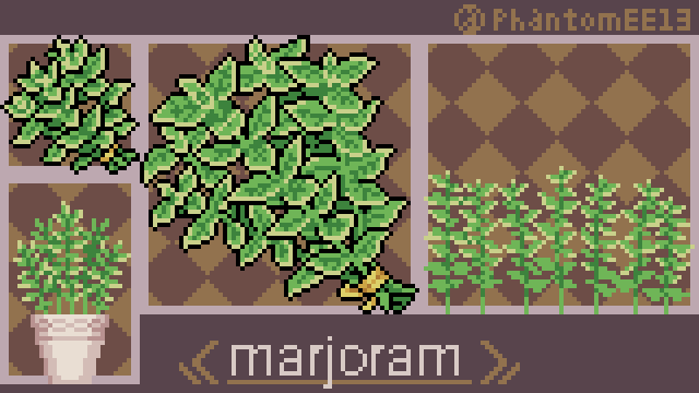 PhantomEE13's tweet photo. マジョラム🌿
#pixelart #ドット絵 https://t.co/X7mgZYvwhx
