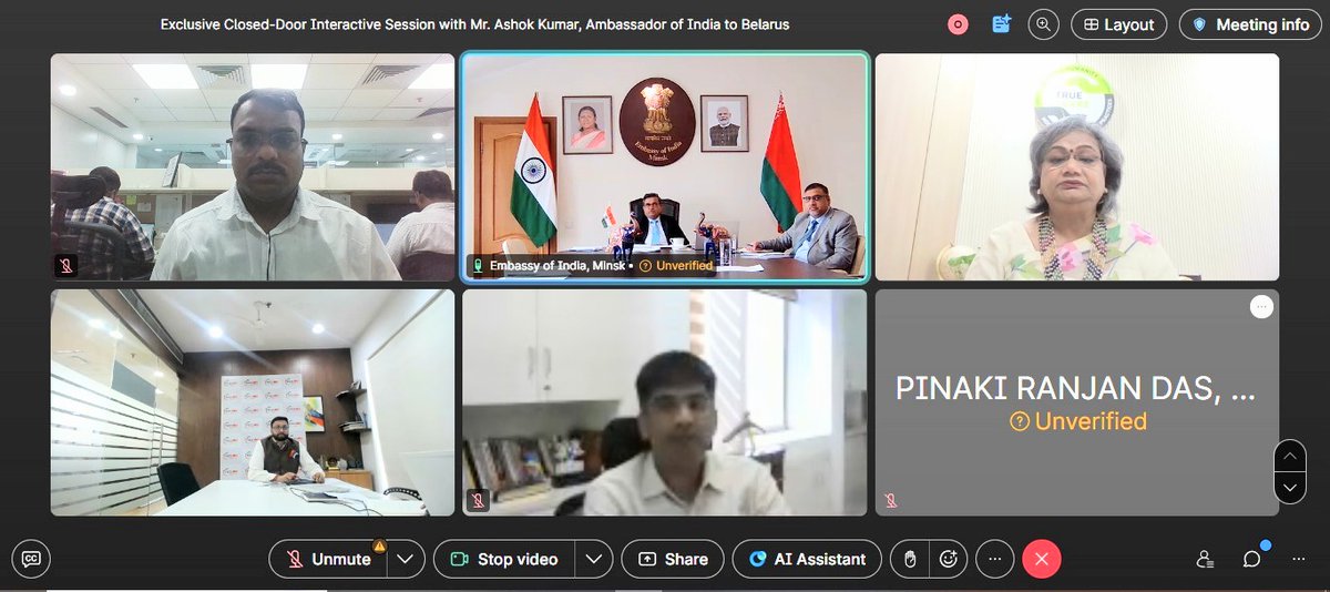 leatherssc's tweet photo. Mr. Atul Kumar Mishra, Interim CEO, LSSC, attended an exclusive virtual interactive session with H.E. Mr. Ashok Kumar, Ambassador of India to Belarus. The session was aimed at strengthening India–Belarus economic cooperation.

#LSSC #SkillIndia https://t.co/rEpVgyUyCn