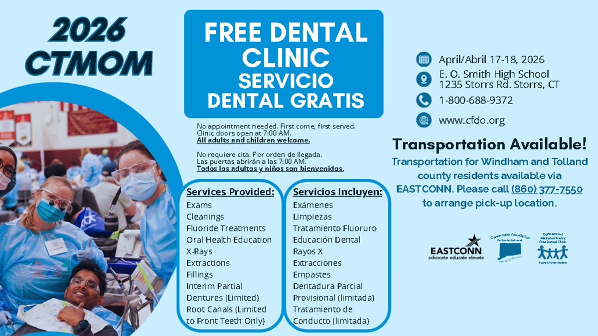 You might have seen the promotions before, but did you notice that they recently announced TRANSPORTATION is AVAILABLE to residents in Windham &amp; Tolland Counties? Keep spreading the news.  Everyone deserves dental care. #PreventionMakesUsStronger