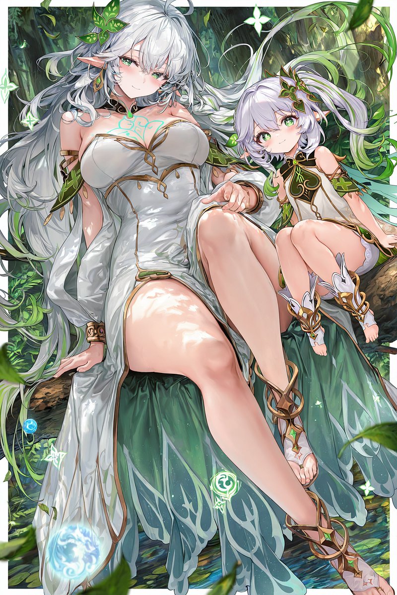 finasumbrella's tweet photo. Rukkhadevata &amp; Nahida🌿

#genshinart https://t.co/1eEFJQHDow