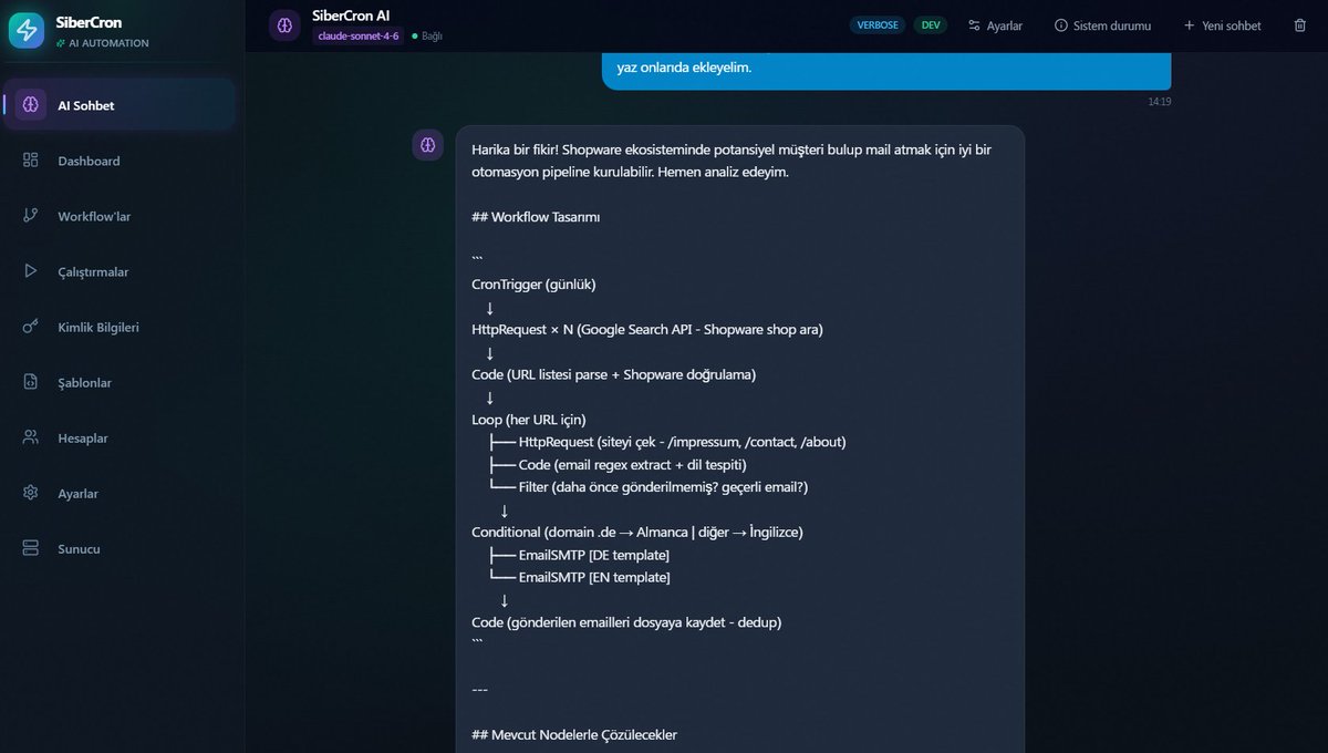 sibercoders's tweet photo. 🚀 SiberCron — Açık kaynak AI otomasyon platformu!

41 node, 13+ AI sağlayıcı, sürükle-bırak editör, AI Brain ile doğal dilde yönetim.

Zapier/Make'e para vermeyi bırakın — kendi sunucunuzda çalıştırın! 🔥

⭐ https://t.co/COmbZnLasd

#OpenSource #AI #Automation #SiberCron 🇹🇷 https://t.co/abLbBLjVAj