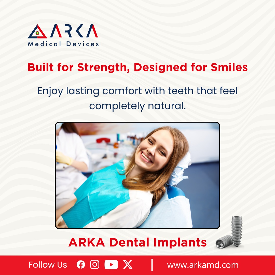 arkamedicals's tweet photo. Built for Strength, Designed for Smiles

Enjoy lasting comfort with teeth that feel completely natural

Arka Dental Implants

#arka #arkamd #arkamedicals #arkamedicaldevices #dentalmanufacturerscompany #arkaimplantsmanufactures #dentali̇mplants #dentalmanufacturer #dentalimplants https://t.co/npNewSuCIx