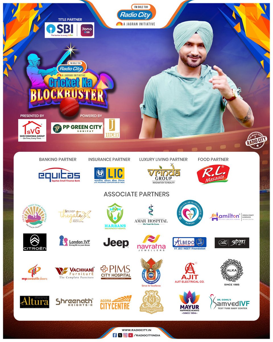 radiocityindia's tweet image. Yono SBI Cricket Ka Blockbuster is back!
Can you predict the winner of today’s match? 

@TheOfficialSBI 

#StayTuned #YonoSBICricketKaBlockbuster #CKB2026 #CricketExtravaganza