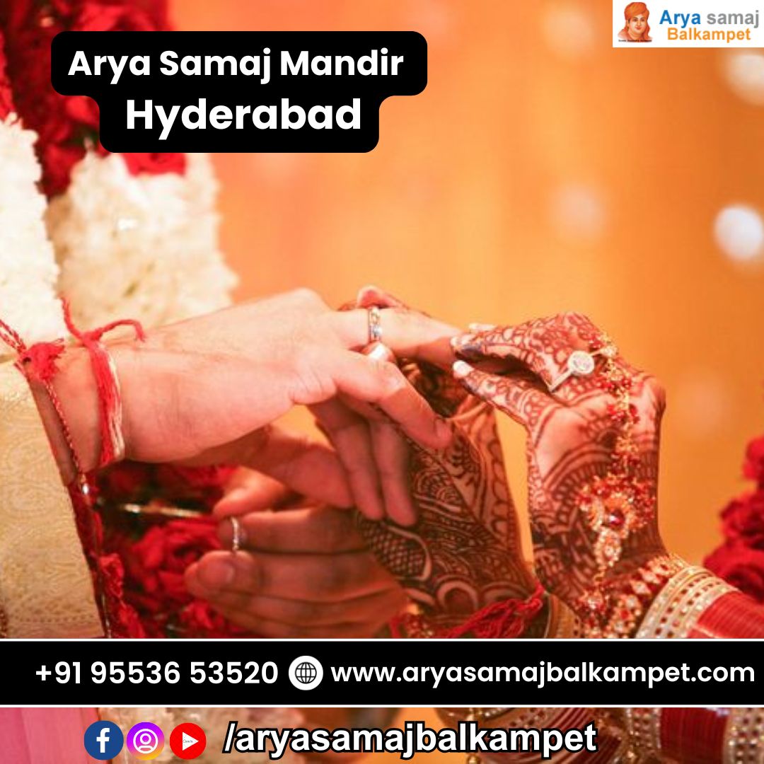 Arya Samaj Hyderabad – Fast, Legal &amp; Spiritual Marriages
Vedic wedding ceremonies performed with proper rituals, legal documentation &amp; complete guidance.
Ideal for love marriages and simple, peaceful weddings.
📞 95536 53520
📍 Balkampet, Hyderabad
🌐 aryasamajbalkampet.com