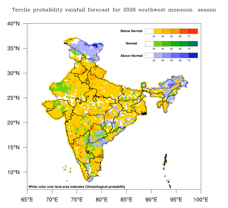 India Faces Below-Normal Monsoon Rainfall in 2026