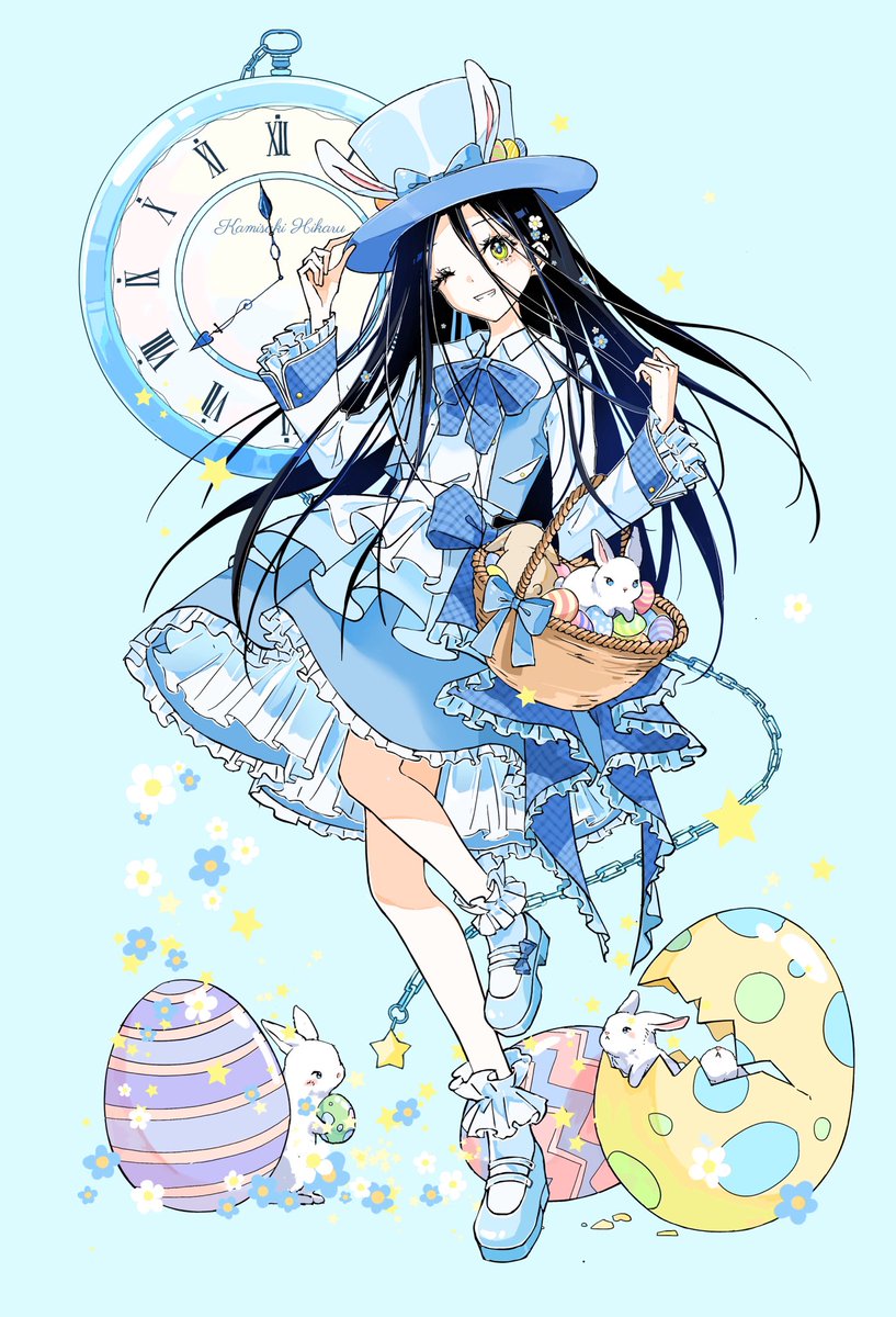 #メダリスト #メダリストFA 
#medalist 
怀表，彩蛋和兔子🐰
近期最喜欢的新绘服设之一🩵🩵🩵