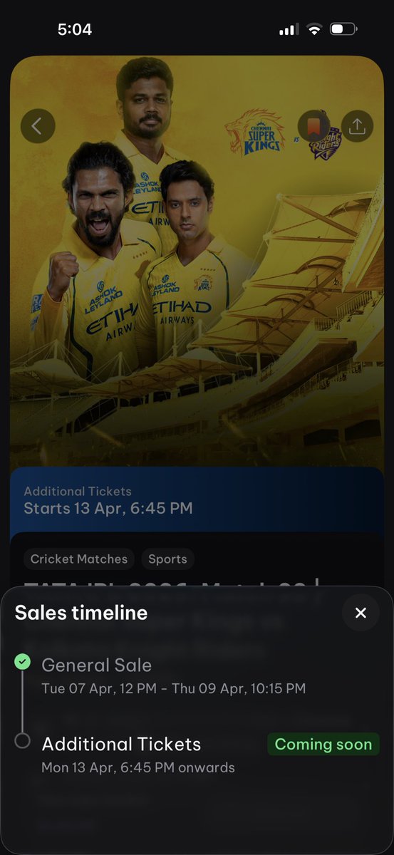 Cricket Tickets Update tweet media