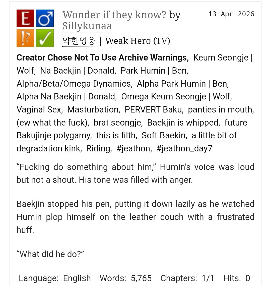 seongjecoree's tweet image. Finally participated!! Yeey! #jeathon #jeathon_day7

Words : 5.7k
#bakujinje #Baekje