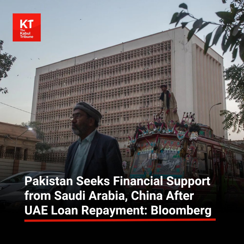 TheKabultribun's tweet image. Pakistan is in talks with #Saudi Arabia and #China to secure financial support after being required to repay a roughly $3 billion loan to the United #Arab Emirates, Bloomberg reported.
thekabultribune.com/en/0007762