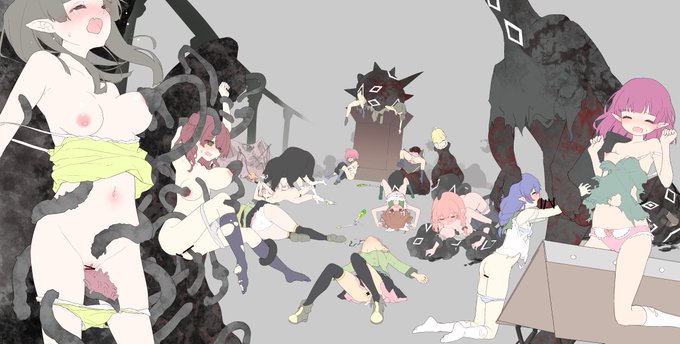 #アリクレ進捗どうですか NSFW
モブ姦イラストWIP (防衛戦敗北フェイタルシーン用) 