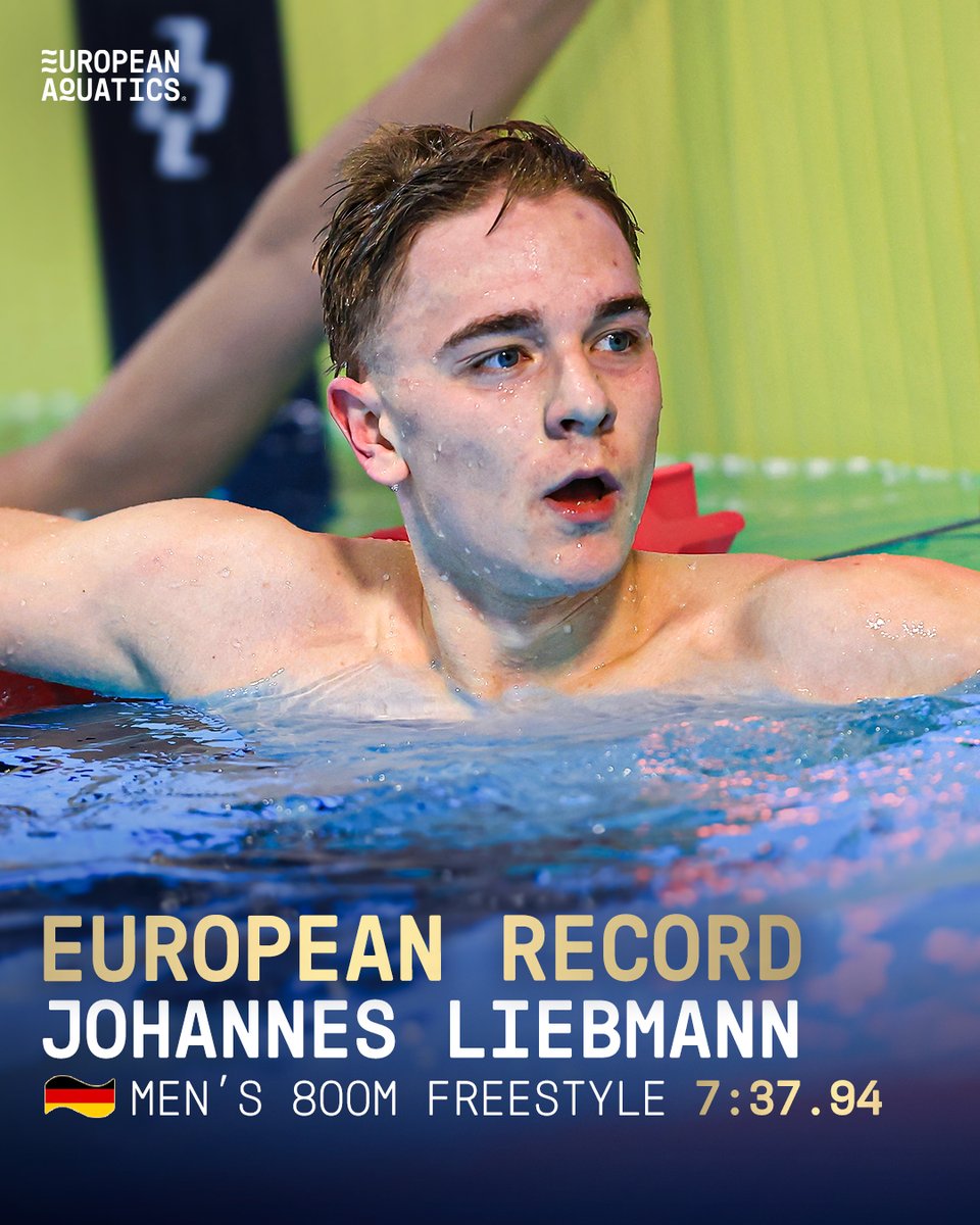 EuroAquatics's tweet image. European Record at the 2026 Malmsten Swim Open in Stockholm! 😱

Johannes Liebmann swam 0.18 faster than Sven Schwarz' previous ER time in 2025 👏🇩🇪

#EuropeanAquatics #Swimming