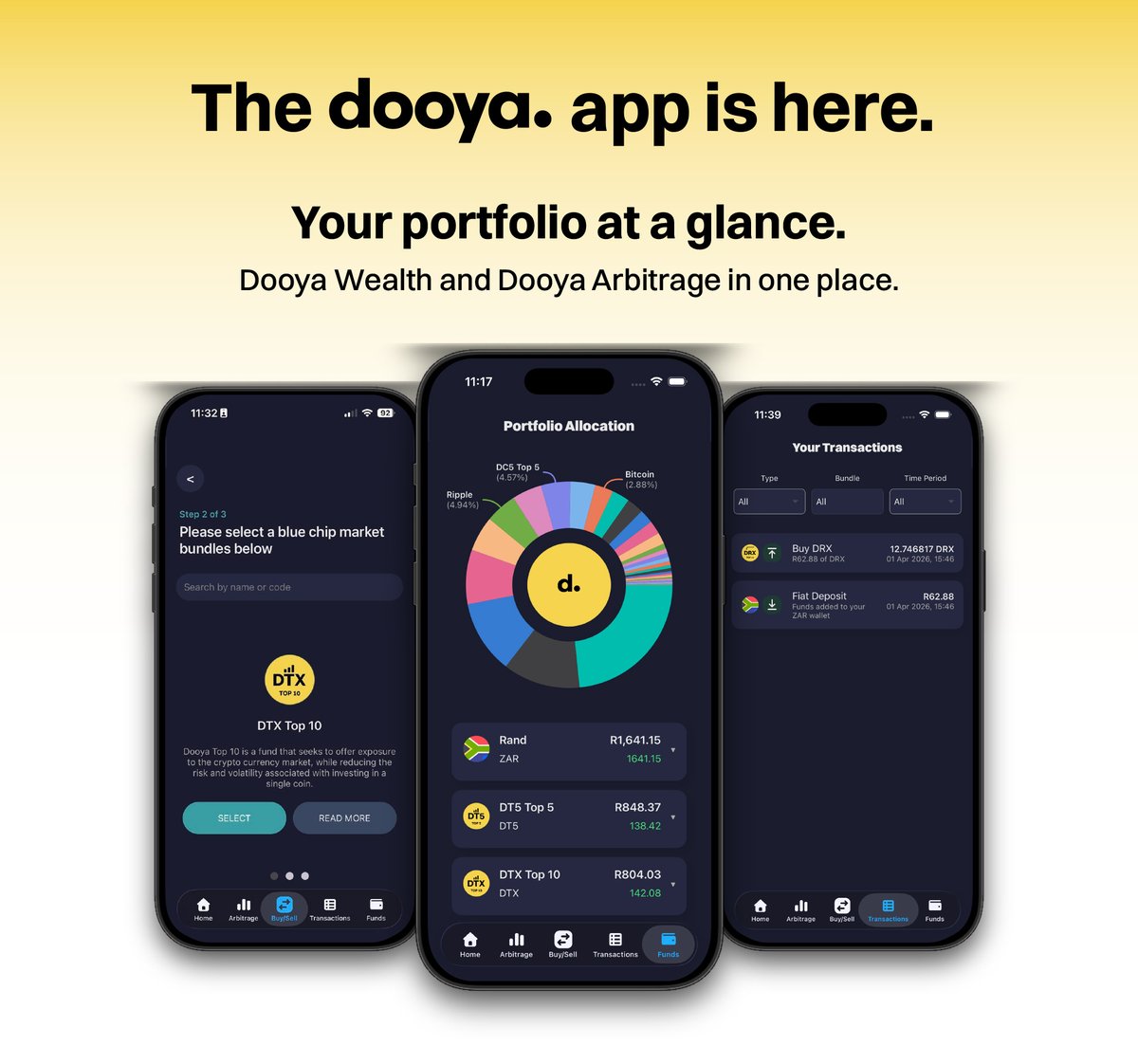 Dooyatrading's tweet photo. Our App is here and is ready for you to download!
Dooya Wealth &amp; Dooya Arbitrage
One platform, two powerful strategies - download today and start investing smarter.
App Store: https://t.co/9u1hURDX3F
Play Store: https://t.co/6ffzTEA1pT https://t.co/2S1fqYkcEv